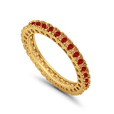 Eternity Wedding Band Rings Round Simulated CZ 925 Sterling Silver