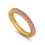 Eternity Wedding Band Rings Round Simulated CZ 925 Sterling Silver