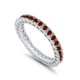 Eternity Wedding Band Rings Round Simulated CZ 925 Sterling Silver