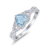 Heart Promise Ring Infinity Shank Simulated Cubic Zirconia 925 Sterling Silver