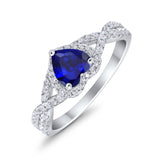 Heart Promise Ring Infinity Shank Simulated Cubic Zirconia 925 Sterling Silver