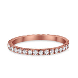 Full Eternity Stackable Wedding Rings Simulated CZ 925 Sterling Silver
