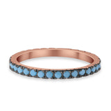 Full Eternity Stackable Wedding Rings Simulated CZ 925 Sterling Silver