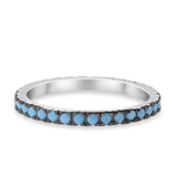 Full Eternity Stackable Wedding Rings Simulated CZ 925 Sterling Silver