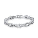 Full Eternity Wedding Ring Round Simulated CZ 925 Sterling Silver