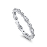 Eternity Round Wedding Band Ring Simulated CZ 925 Sterling Silver