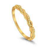 Half Eternity Infinity Twisted Band Rings Simulated CZ 925 Sterling Silver