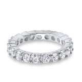 Full Eternity Stackable Wedding Band Ring Simulated CZ 925 Sterling Silver