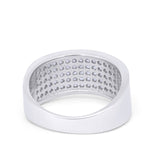 Half Eternity Wedding Rings Band 6 Row Pave Simulated CZ 925 Sterling Silver