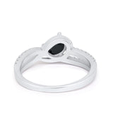 Accent Fashion Wedding Ring Oval Simulated Cubic Zirconia 925 Sterling Silver