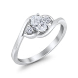 Wedding Ring Oval Cut Round Simulated Cubic Zirconia 925 Sterling Silver