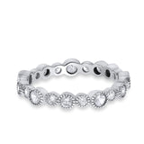Full Eternity Wedding Ring Simulated CZ 925 Sterling Silver