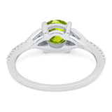 Art Deco Wedding Engagement Bridal Ring Round Simulated Blue Sapphire Cubic Zirconia 925 Sterling Silver