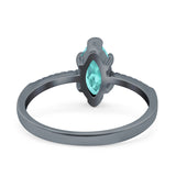 Marquise Solitaire Accent Dazzling Wedding Engagement Ring Round Simulated Cubic Zirconia 925 Sterling Silver