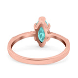 Marquise Solitaire Accent Dazzling Wedding Engagement Ring Round Simulated Cubic Zirconia 925 Sterling Silver