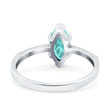Marquise Solitaire Accent Dazzling Wedding Engagement Ring Round Simulated Cubic Zirconia 925 Sterling Silver