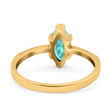 Marquise Solitaire Accent Dazzling Wedding Engagement Ring Round Simulated Cubic Zirconia 925 Sterling Silver