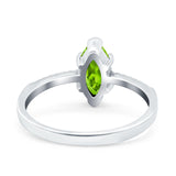 Marquise Solitaire Accent Dazzling Wedding Engagement Ring Round Simulated Cubic Zirconia 925 Sterling Silver