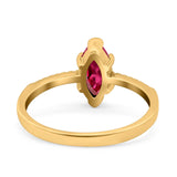 Marquise Solitaire Accent Dazzling Wedding Engagement Ring Round Simulated Cubic Zirconia 925 Sterling Silver