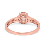 Engagement Ring Oval Simulated Cubic Zirconia Accent 925 Sterling Silver