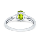 Engagement Ring Oval Simulated Cubic Zirconia Accent 925 Sterling Silver