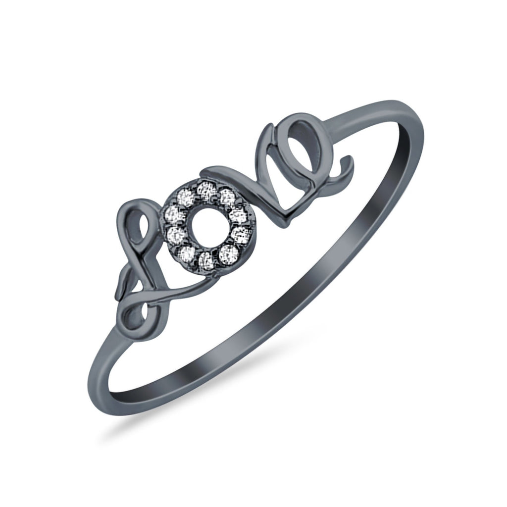 Engagement Eternity Love Ring Round Simulated Cubic Zirconia 925 Sterl