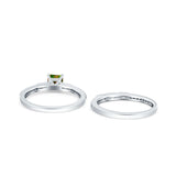 Princess Cut Bridal Ring Set with Cubic Zirconia  & Sterling Silver