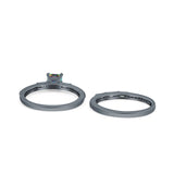 Princess Cut Bridal Ring Set with Cubic Zirconia  & Sterling Silver