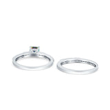 Princess Cut Bridal Ring Set with Cubic Zirconia  & Sterling Silver