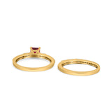 Princess Cut Bridal Ring Set with Cubic Zirconia  & Sterling Silver