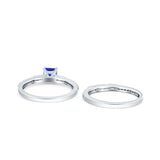 Princess Cut Bridal Ring Set with Cubic Zirconia  & Sterling Silver