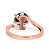 Art Deco Wedding Bridal Engagement Ring Round Simulated Cubic Zirconia 925 Sterling Silver