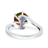 Art Deco Wedding Bridal Engagement Ring Round Simulated Cubic Zirconia 925 Sterling Silver