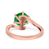 Art Deco Wedding Bridal Engagement Ring Round Simulated Cubic Zirconia 925 Sterling Silver