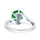 Art Deco Wedding Bridal Engagement Ring Round Simulated Cubic Zirconia 925 Sterling Silver