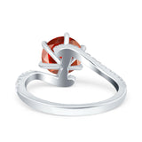 Art Deco Wedding Bridal Engagement Ring Round Simulated Cubic Zirconia 925 Sterling Silver