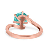 Art Deco Wedding Bridal Engagement Ring Round Simulated Cubic Zirconia 925 Sterling Silver