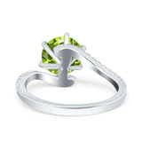 Art Deco Wedding Bridal Engagement Ring Round Simulated Cubic Zirconia 925 Sterling Silver