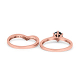Wedding Engagement Band Piece Ring Round Simulated CZ 925 Sterling Silver