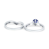 Wedding Engagement Band Piece Ring Round Simulated CZ 925 Sterling Silver