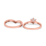 Wedding Engagement Band Piece Ring Round Simulated CZ 925 Sterling Silver