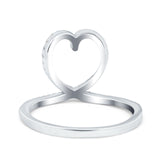Heart Eternity Stackable Wedding Band Ring Round Simulated Cubic Zirconia 925 Sterling Silver
