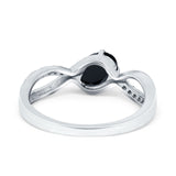 Oval Engagement Ring Simulated Cubic Zirconia 925 Sterling Silver