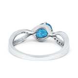 Oval Engagement Ring Simulated Cubic Zirconia 925 Sterling Silver