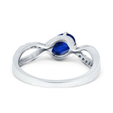 Oval Engagement Ring Simulated Cubic Zirconia 925 Sterling Silver