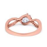 Oval Engagement Ring Simulated Cubic Zirconia 925 Sterling Silver