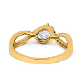 Oval Engagement Ring Simulated Cubic Zirconia 925 Sterling Silver