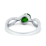 Oval Engagement Ring Simulated Cubic Zirconia 925 Sterling Silver
