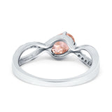 Oval Engagement Ring Simulated Cubic Zirconia 925 Sterling Silver