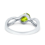 Oval Engagement Ring Simulated Cubic Zirconia 925 Sterling Silver